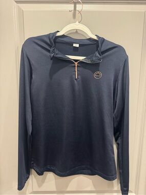 Navy with Rose Gold Accents Montar quarter zip equestrian riding shirt